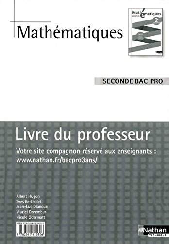 Beispielbild fr Mathmatiques - 2e Bac Pro zum Verkauf von Ammareal