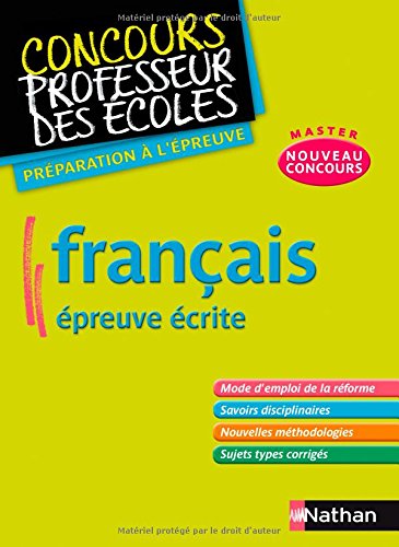 Beispielbild fr Franais preuve crite - Prparation au nouveau concours CRPE zum Verkauf von Ammareal