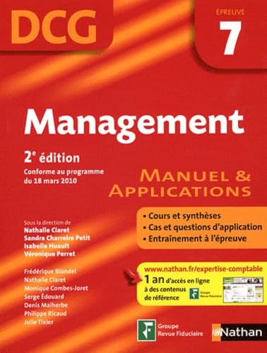 Stock image for Management, Dcg preuve 7 : Manuel & Applications : 2011-2012 for sale by RECYCLIVRE