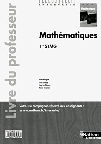 Imagen de archivo de Mathmatiques - 1re STMG - livre du professeur [Broch] a la venta por BIBLIO-NET