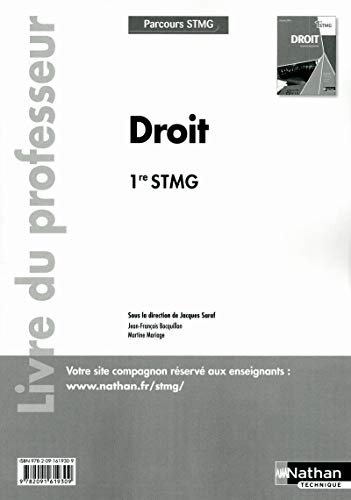 9782091619309: Droit - 1re STMG