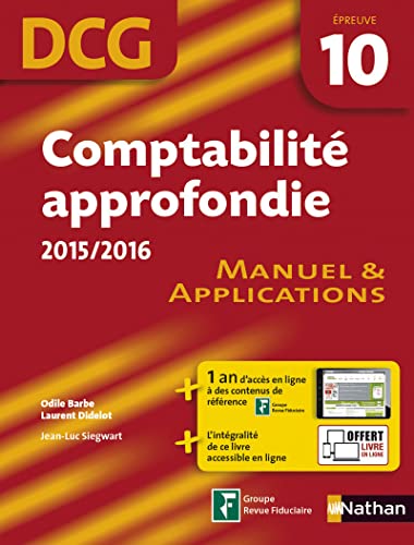 Imagen de archivo de Comptabilit approfondie 2015/2016 a la venta por Ammareal