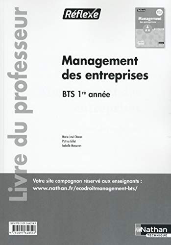 9782091640549: Management des entreprises BTS 1re anne: Livre du professeur