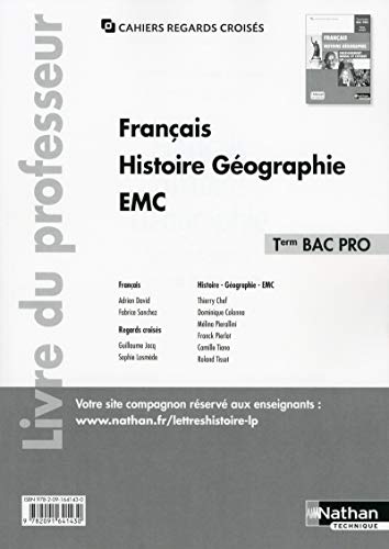 Beispielbild fr Franais Histoire Gographie EMC Tle Bac Pro : Livre du professeur zum Verkauf von medimops