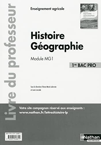 9782091648811: Histoire et Gographie - Module MG 1 - 1re Bac pro Agricole - Professeur - 2017: Livre du professeur