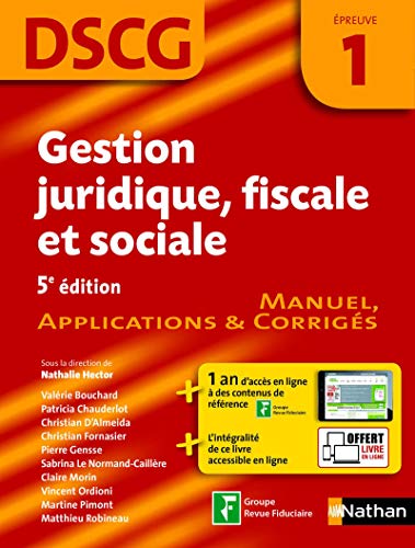 Stock image for Gestion juridique, fiscale et sociale - DSCG 1 - Manuel, applications et corrigs for sale by Ammareal