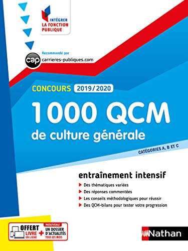 Beispielbild fr 1000 QCM de culture gnrale - Concours 2019-2020 (Catgories A, B et C) zum Verkauf von medimops