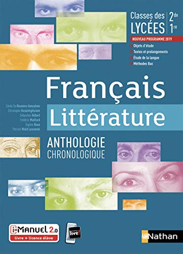 Beispielbild fr Franais - Littrature - Anthologie chronologique - 2me/1re - Livre + licence lve 2019 zum Verkauf von Gallix