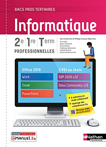 Stock image for Informatique 2e/1re/TERM Bac pro - Livre + licence lve 2021 for sale by Gallix