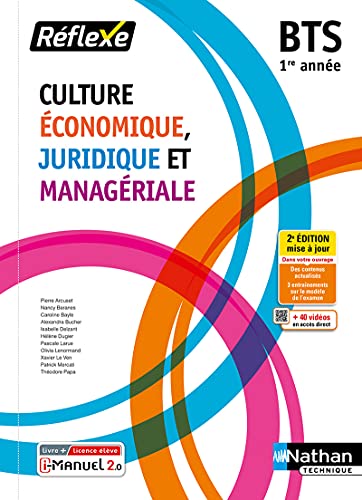 Beispielbild fr Culture conomique juridique et managriale BTS 1 (Pochette Rflexe) Livre + licence lve 2021 zum Verkauf von Gallix