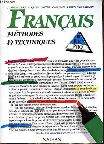 Stock image for Franais : mthodes et techniques, bac professionnel, lve for sale by Ammareal