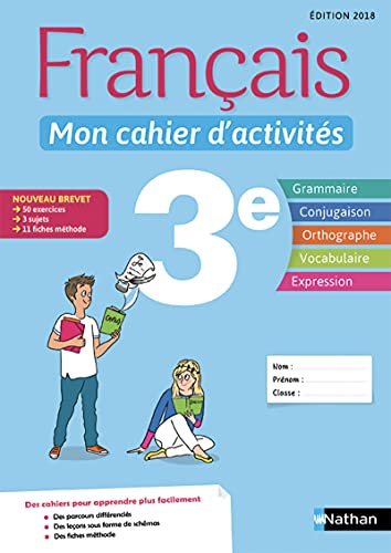 9782091712932: Franais - Mon cahier d'activits - 3e - Edition 2018