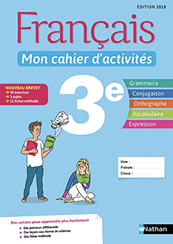 Stock image for Fran?ais - Mon cahier d'activit?s 3e - El?ve - 2018 for sale by SecondSale