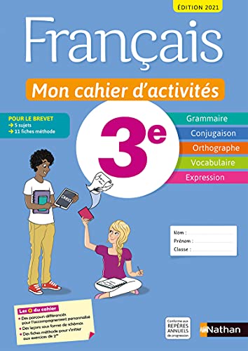 Stock image for Franais - Mon cahier d'activits - 3e - Edition 2021 for sale by Ammareal