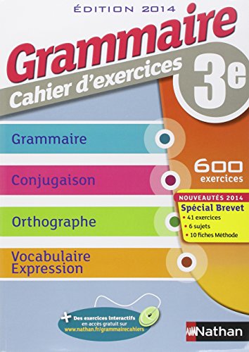 Imagen de archivo de Grammaire 3e - Cahier d'exercices a la venta por Ammareal