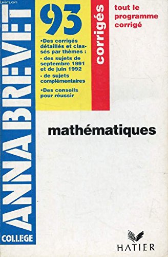 9782091720371: Mathmatiques, terminales C, E: Programme 1992, corrigs des travaux pratiques, exercices et problmes