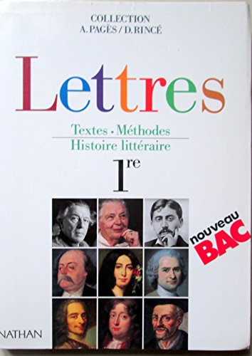 Imagen de archivo de Lettres, 1re. Textes, mthodes, histoire littraire a la venta por Ammareal