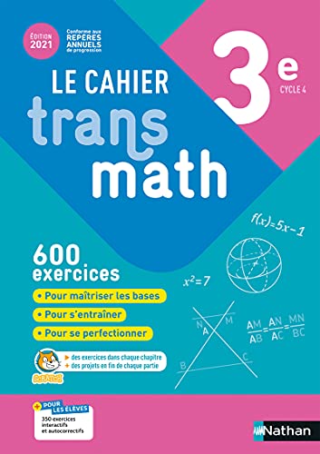 Stock image for Le Cahier Transmath 3e - Edition 2021 for sale by Ammareal