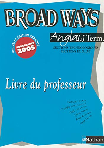 Stock image for Anglais Tle sections technologiques, sections ES, S, LV2 Broad Ways : Livre du professeur for sale by Ammareal