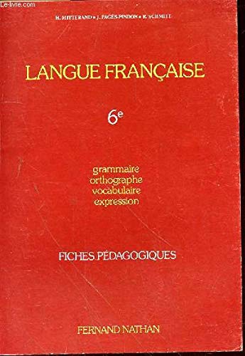 Beispielbild fr LANGUE FRANCAISE 6EME. Fiches pdagogiques zum Verkauf von medimops