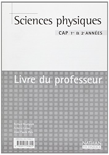 Imagen de archivo de Sciences physiques, CAP (Manuel du professeur) a la venta por Ammareal