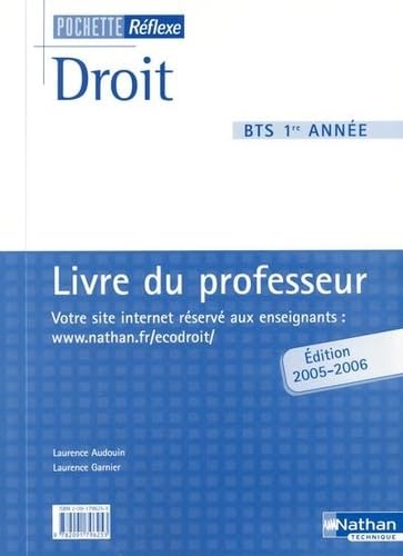 Droit BTS 1e annÃ©e: Livre du professeur (9782091796253) by Nathan