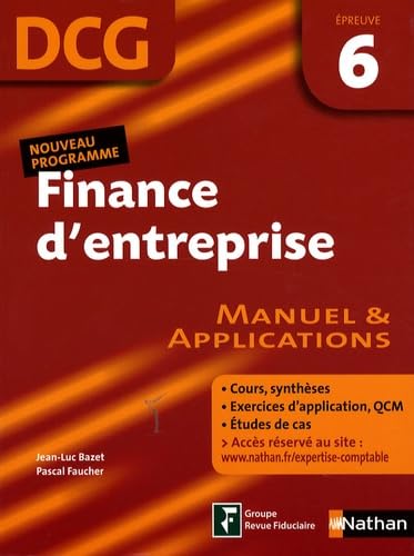 Stock image for Finance d'entreprise Epreuve 6 - DCG - Manuel et applications for sale by Ammareal