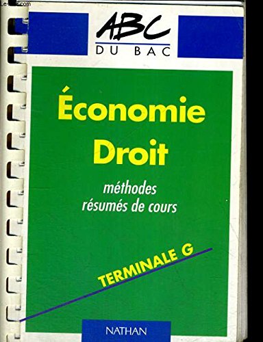 Imagen de archivo de ABC du Bac numro 622, Economie Droit, terminale STT : cours a la venta por Librairie Th  la page
