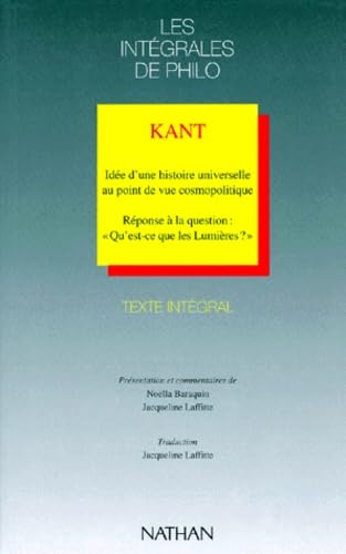 Beispielbild fr Ide d'une Histoire universelle : qu'est ce que les Lumires ? zum Verkauf von Ammareal