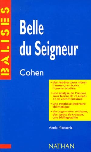 Beispielbild fr Belle Du Seigneur, Albert Cohen zum Verkauf von RECYCLIVRE