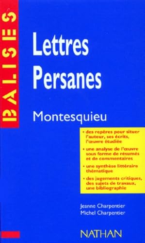 Imagen de archivo de Lettres Persanes, Montesquieu a la venta por RECYCLIVRE