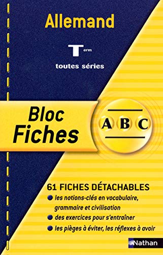 Imagen de archivo de Blocs fiches ABC BAC : Allemand, terminales L, ES, S a la venta por Ammareal