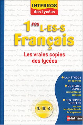 Beispielbild fr Franais 1res L, Es, S : Les Vraies Copies Des Lyces zum Verkauf von RECYCLIVRE