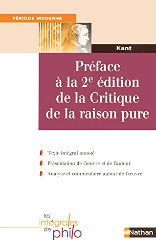 9782091834535: Prface  la 2e dition de la Critique de la raisonpure