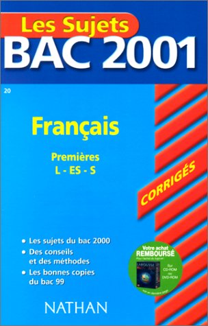 Stock image for Bac 2001 : Franais 1re L ES S (sujets corrigs) for sale by Ammareal