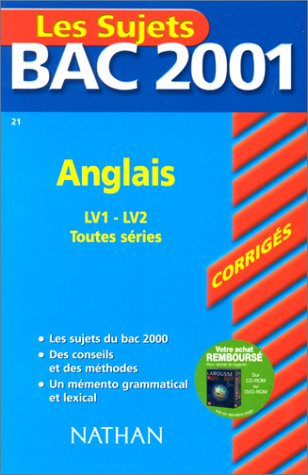 Beispielbild fr Bac 2001 : Anglais LV1 et LV2 (sujets corrigs) zum Verkauf von Ammareal