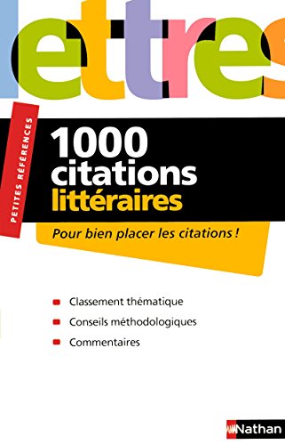 Beispielbild fr 1000 CITATIONS LITTERAIRES zum Verkauf von Ammareal