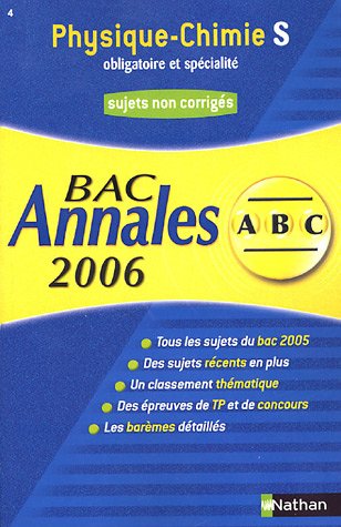 Beispielbild fr Physique Chimie S obligatoire et spcialit : Annales Bac sujets non corrigs zum Verkauf von Ammareal