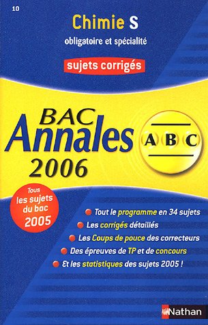 Beispielbild fr Chimie S obligatoire et spcialit : Annales Bac sujets et corrigs zum Verkauf von Ammareal