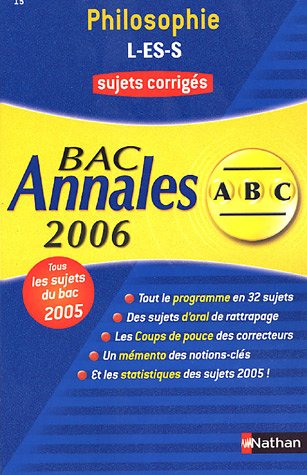 Stock image for Philosophie L-ES-S : Annales Bac sujets corrigs for sale by medimops