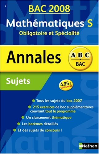 Beispielbild fr Mathmatiques S Obligatoire et Spcialit : Sujets zum Verkauf von Ammareal