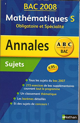 Stock image for Mathmatiques S Obligatoire et Spcialit : Sujets for sale by Ammareal