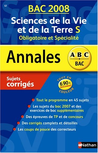 Beispielbild fr Sciences de la Vie et de la Terre S : Sujets corrigs zum Verkauf von Ammareal