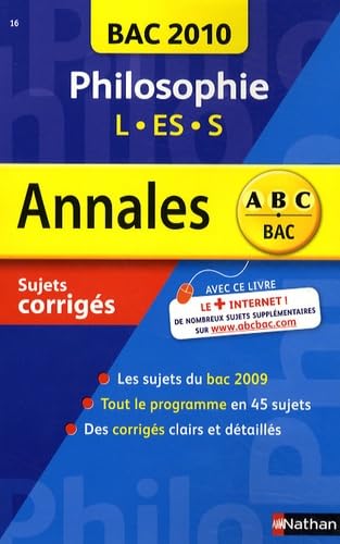 Stock image for Philosophie Tles L, ES, S : Sujets corrigs for sale by Librairie Th  la page