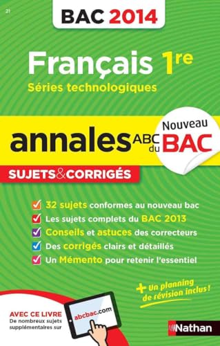 Beispielbild fr ANNALES BAC 2014 FRANCAIS 1ERE zum Verkauf von Ammareal