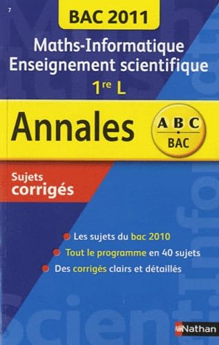 Beispielbild fr Maths-Informatique Enseignement scientifique 1re : Sujets corrigs zum Verkauf von Librairie Th  la page