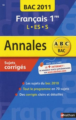 9782091882505: Francais 1re ES, S, L: Sujets corrigs