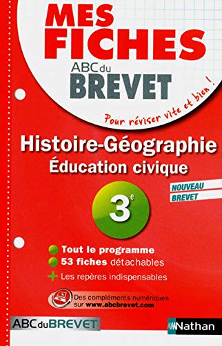 Beispielbild fr Mes fiches ABC du brevet Histoire-Gographie Education civique 3e zum Verkauf von medimops