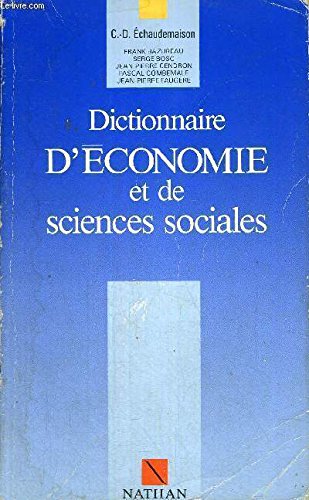 9782091889504: Dictionnaire d'conomie et de sciences sociales