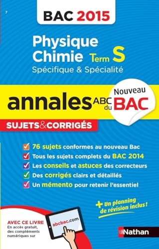 Beispielbild fr Annales ABC du BAC 2015 Physique - Chimie Term S spcifique et spcialit zum Verkauf von Ammareal